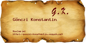 Gönczi Konstantin névjegykártya